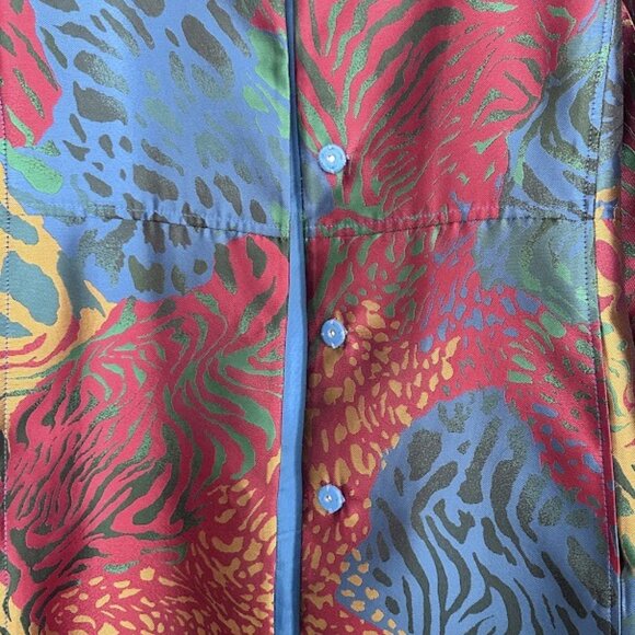 Anne Klein Multicolor Jacquard Full Snap Closure Jacket - Size 6 - Picture 6 of 9